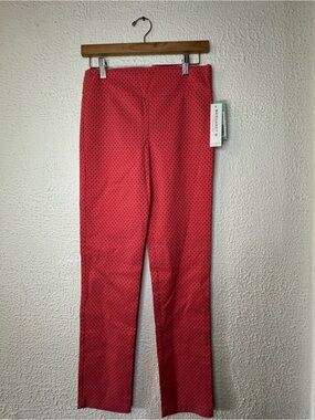 Margaret M Coral Red Textured Slim Skirt